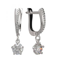 BG zlaté náušnice 875 Bílé zlato - 585 Diamant