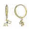 BeKid, Gold kids earrings -1159 - Switching on: Brizura 0-3 roky, Metal: White gold 585, Stone: Red cubic zircon