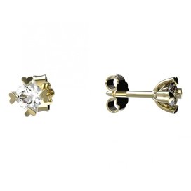 BG zlaté náušnice 883/30 Žluté zlato - 585 Diamant