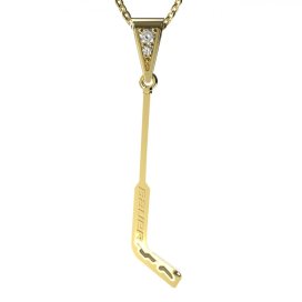BG zlatý přívěšek Hokejka brankářská 1384 Žluté zlato - 585 Diamant