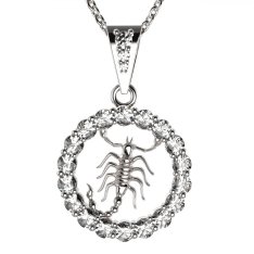 BG zlatý diamantový přívěšek Štír 044 Bílé zlato - 585 Diamant lab-grown
