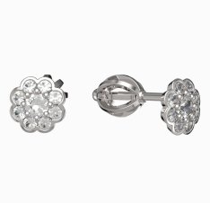 BG zlaté náušnice 552 Bílé zlato - 585 Diamant