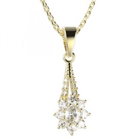 BG zlatý přívěšek  627G Žluté zlato - 585 Bílý kubický zirkon