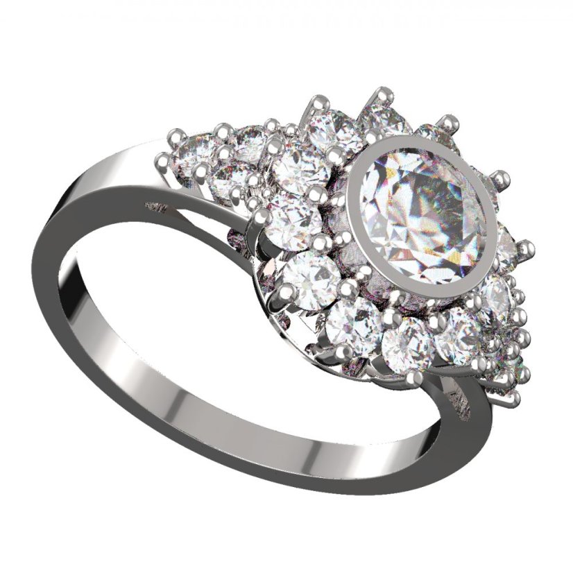 BG zlatý prstýnek 946Z Bílé zlato - 585 Diamant