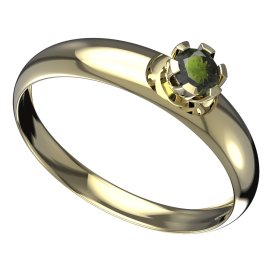 BG vltavínový prsten 869T Žluté zlato - 585 Vltavín