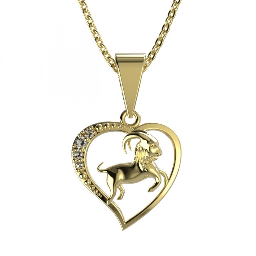 BeKid dětský zlatý přívěsek 042 kozoroh Žluté zlato - 585 Diamant