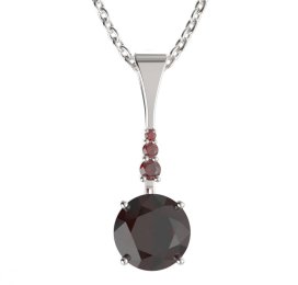 BG přívěs kruhového tvaru 475-B Stříbro 925 - rhodium Granát