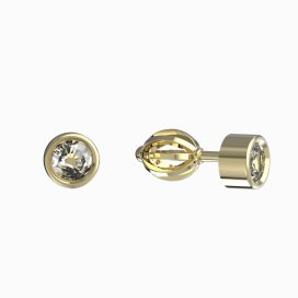 BG zlaté náušnice 770 Žluté zlato - 585 Diamant