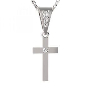 BG zlatý přívěšek křížek 1103 Bílé zlato - 585 Diamant