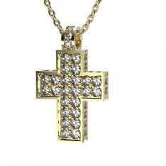 BG zlatý diamantový přívěšek křížek 917