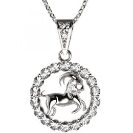 BG zlatý přívěšek Kozoroh 044 Bílé zlato - 585 Diamant