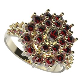 BG prsten 009-X oválného tvaru Stříbro 925 - pozlacené Granát