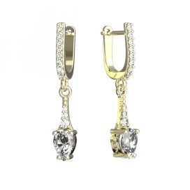 BG zlaté náušnice 625 Žluté zlato - 585 Bílý kubický zirkon