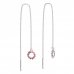 BeKid, Gold kids earrings -855 - Switching on: Chain 9 cm, Metal: White gold 585, Stone: Red cubic zircon