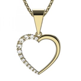 BG zlatý diamantový přívěšek srdíčko 1254 Žluté zlato - 585 Diamant lab-grown