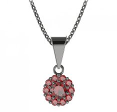 BG přívěs kulatý 628-0 Stříbro 925 - ruthenium (30-90dní) Granát