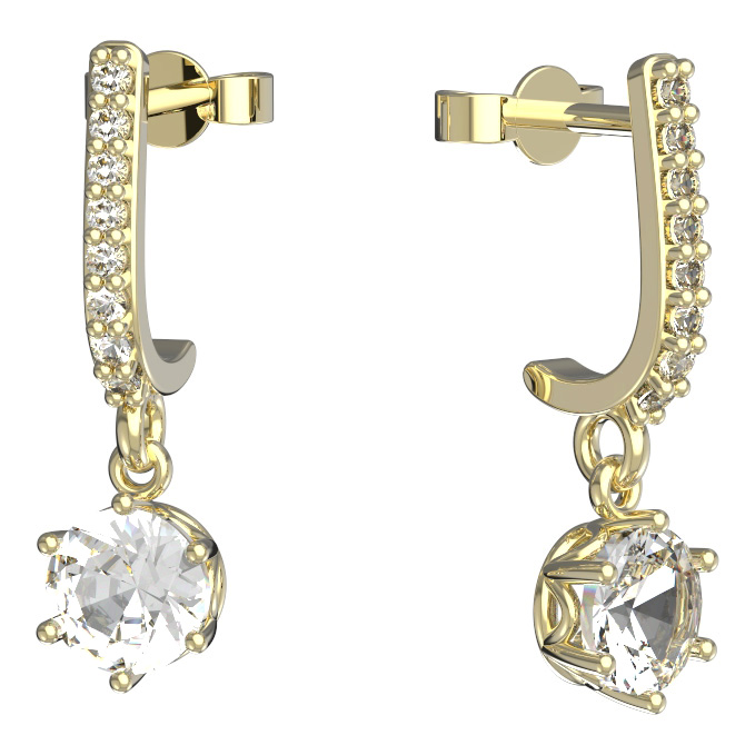 BeKid dětské náušnice 1295 Žluté zlato - 585 Diamant