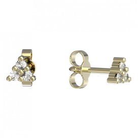 BeKid dětské náušnice 773 Žluté zlato - 585 Diamant