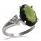 BG prsten s oválným kamenem 480-U - Kov: Stříbro 925 - rhodium, Kámen: Vltavín a granát