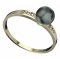 BG zlatý prstýnek s perlou 561 J - Kov: Bílé zlato 585, Kámen: Kubický zirkon a tahiti perla