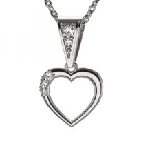 BG zlatý diamantový přívěšek srdíčko 1557 Bílé zlato - 585 Diamant lab-grown