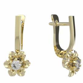 BG zlaté náušnice 877 Žluté zlato - 585 Diamant