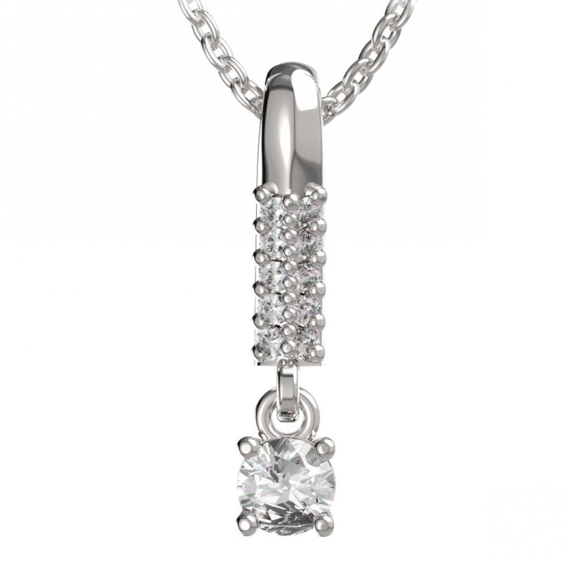BG zlatý přívěšek  725 Bílé zlato - 585 Diamant