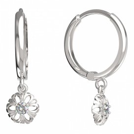 BeKid dětské náušnice kvítek 607 Bílé zlato - 585 Diamant