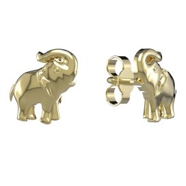 BG zlaté náušnice slon 1577 Žluté zlato - 585
