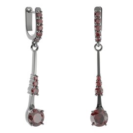 BG náušnice kruhového tvaru 473-B93 Stříbro 925 - ruthenium (30-90dní) Granát