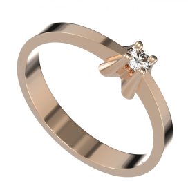 BG zlatý diamantový prstýnek 770 Růžové zlato 585 (30-90dní) Diamant lab-grown