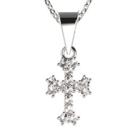 BG zlatý přívěšek křížek 267 Bílé zlato - 585 Diamant