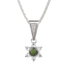 BG přívěšek 978 Stříbro 925 - rhodium Vltavín a kubický zirkon