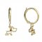 BeKid, Gold kids earrings -1159 - Switching on: Puzeta, Metal: Yellow gold 585, Stone: Red cubic zircon
