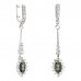 BG earring oval 504-B93 - Metal: Silver 925 - rhodium, Stone: Garnet