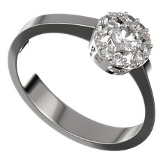 BG zlatý prstýnek 764 Bílé zlato - 585 Diamant