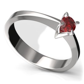 BG zlatý prstýnek 784 Bílé zlato - 585 Červený kubický zirkon