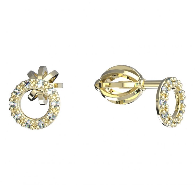 BeKid dětské náušnice 836 Žluté zlato - 585 Diamant