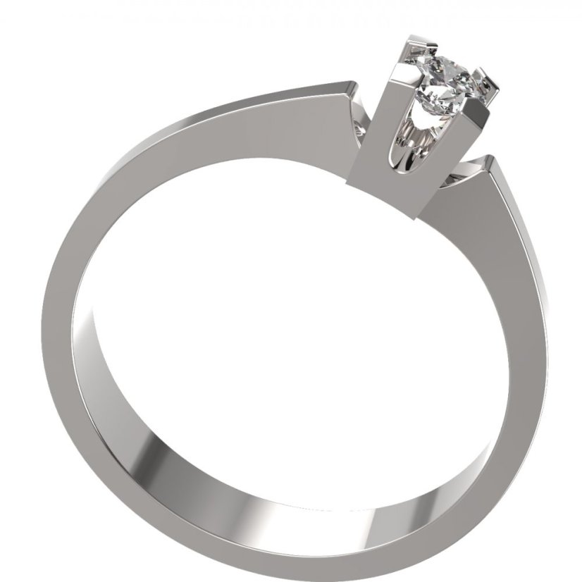 BG zlatý diamantový prstýnek 783 Bílé zlato - 585 Diamant lab-grown