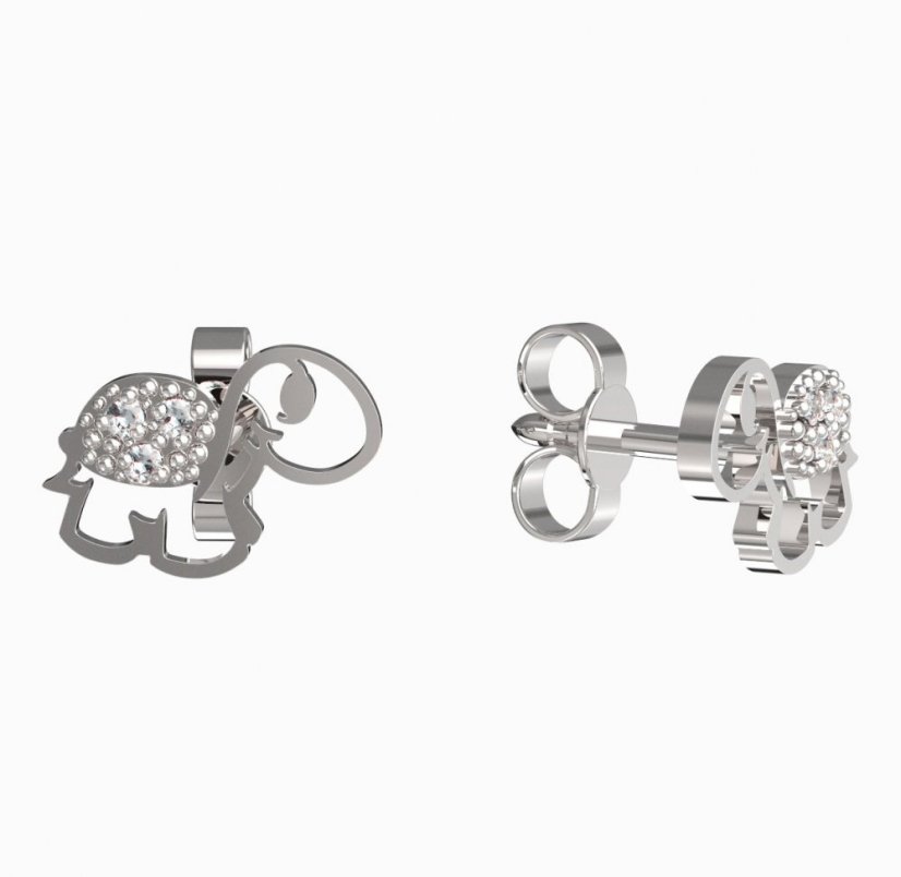 BeKid dětské náušnice želvička 1187 Bílé zlato - 585 Diamant