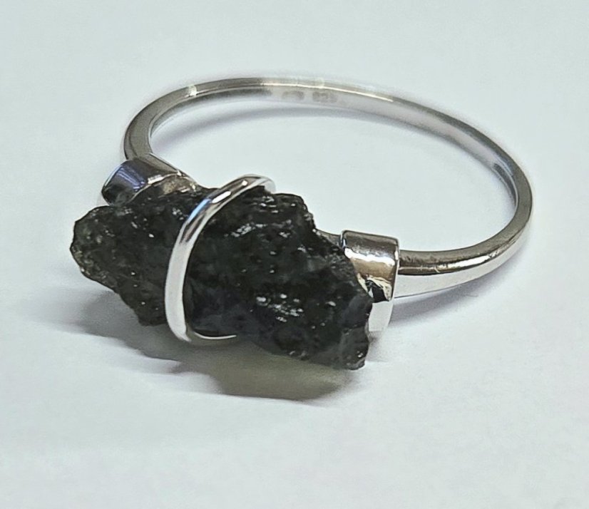 BG prsten přírodní kámen-Vltavín 003