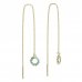 BeKid, Gold kids earrings -855 - Switching on: Chain 9 cm, Metal: Yellow gold 585, Stone: Light blue cubic zircon