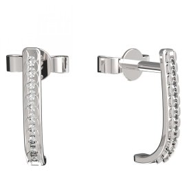 BG zlaté náušnice 89 Bílé zlato - 585 Diamant