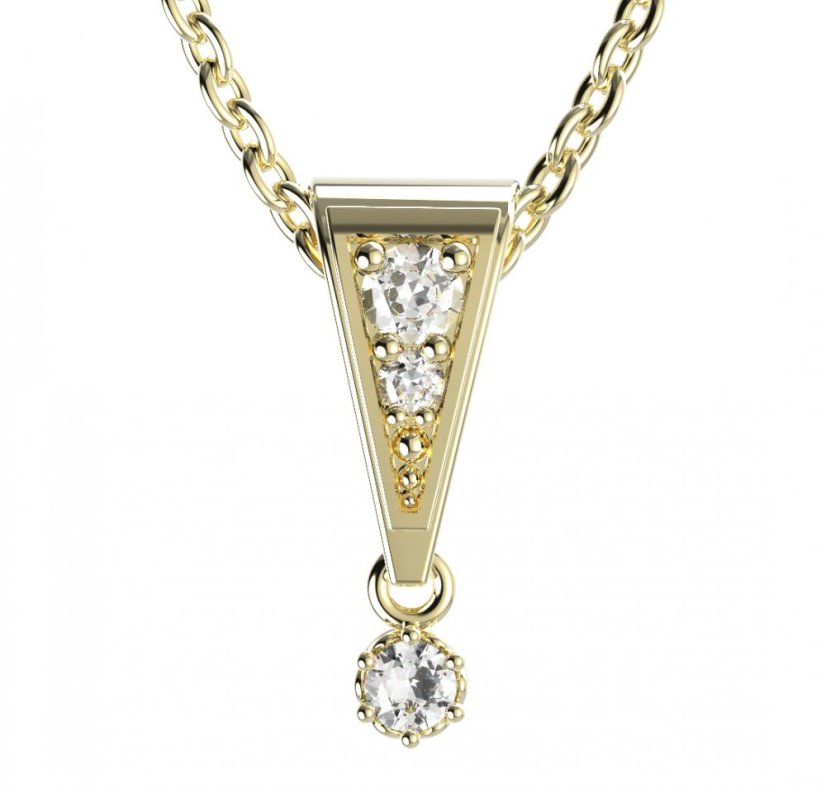 Zlatý přívěsek s diamantem, žluté zlato 585 – 1292 (ZD3412921)