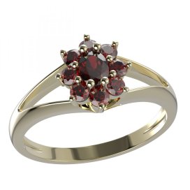 BG prsten s oválným kamenem 627-V Stříbro 925 - pozlacené Granát