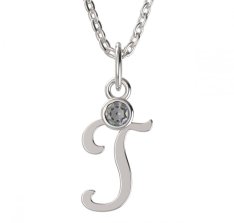 BeKid dětský zlatý přívěsek písmenko T - 1328 Bílé zlato - 585 Diamant