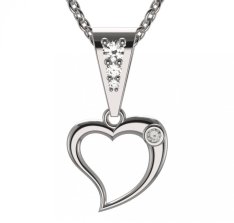 BG zlatý přívěšek srdíčko 1268 Bílé zlato - 585 Diamant