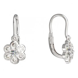 BeKid dětské náušnice šestilístek 866 Bílé zlato - 585 Diamant