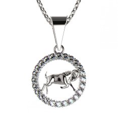 BeKid dětský zlatý přívěsek 052 beran Bílé zlato - 585 Diamant