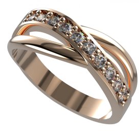 BG zlatý diamantový prsten 931 Růžové zlato 585 (30-90dní) Diamant lab-grown